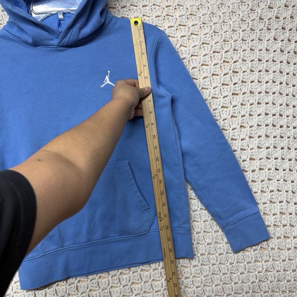Jordan Nike Hoodie Youth M 10-12 Yrs Blue Cotton Blend Fleece Sweatshirt Boys - Picture 4 of 6
